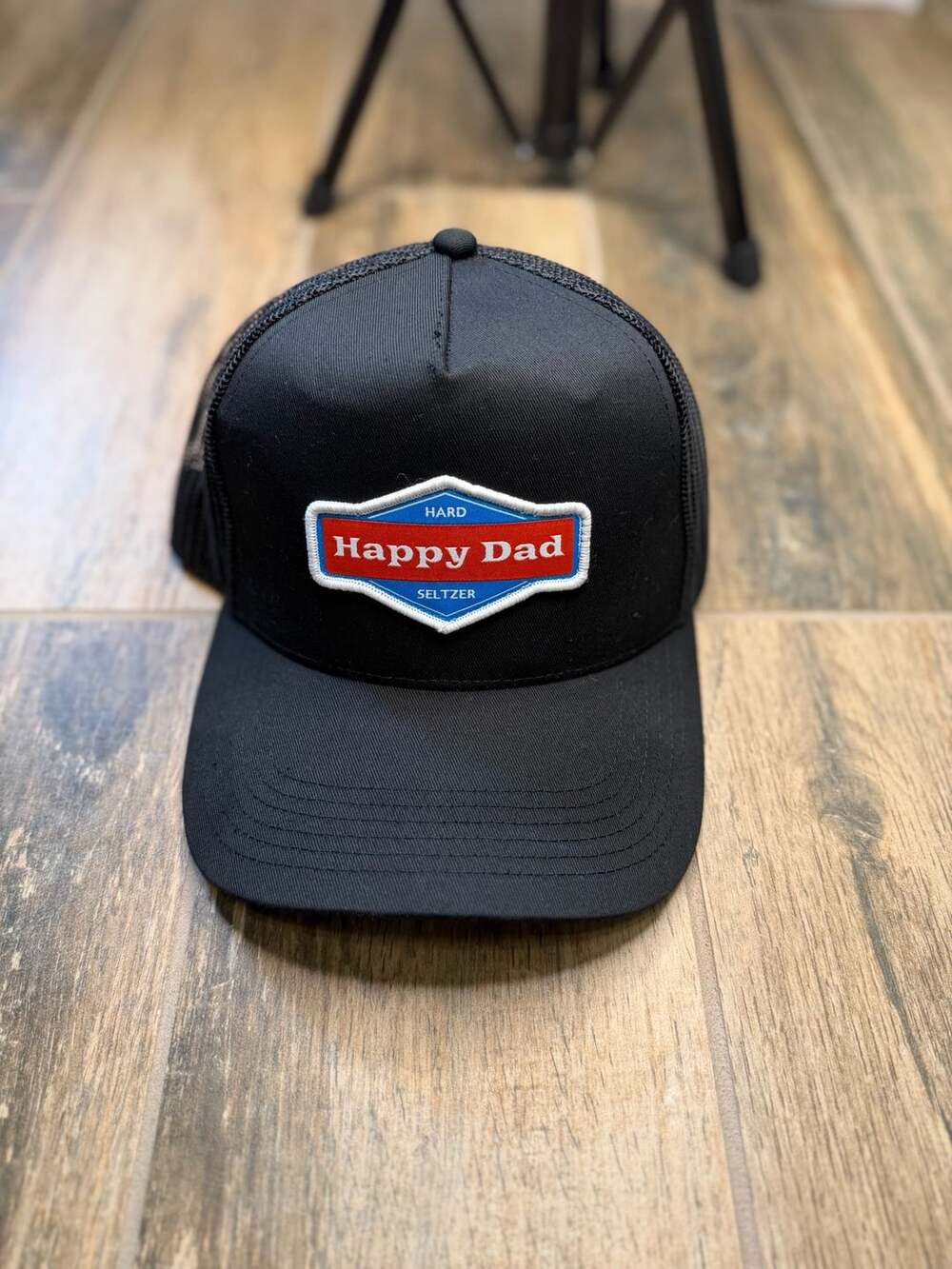Happy Dad Hard Seltzer Trucker Hat Black Snapback